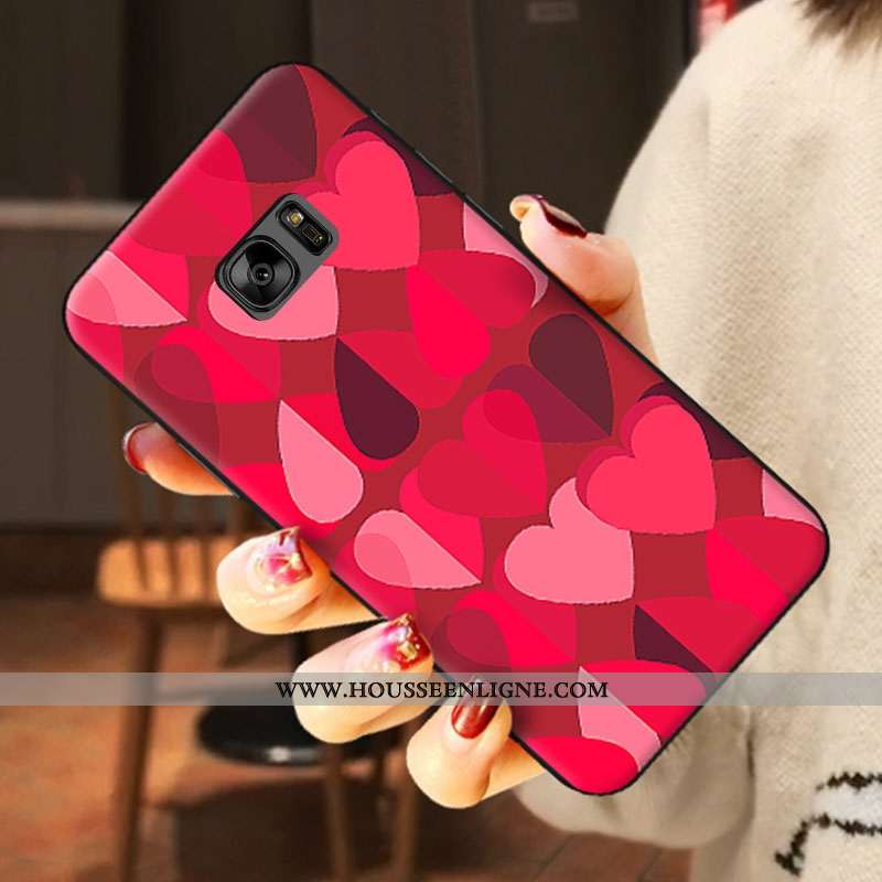 Étui Samsung Galaxy S6 Silicone Dessin Animé Amoureux Téléphone Portable Fluide Doux Étoile Blanche