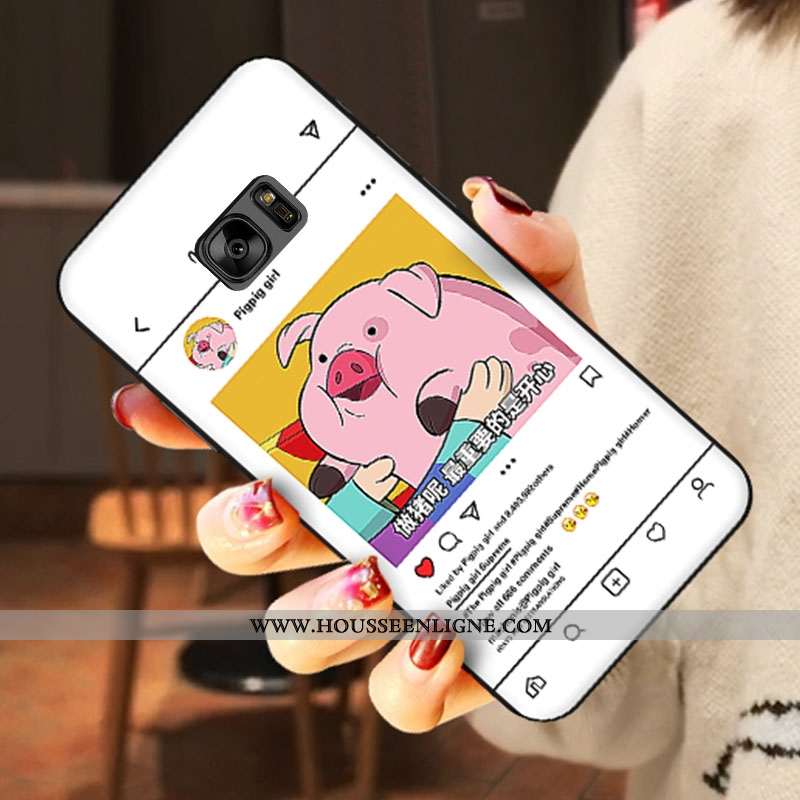 Étui Samsung Galaxy S6 Silicone Dessin Animé Amoureux Téléphone Portable Fluide Doux Étoile Blanche