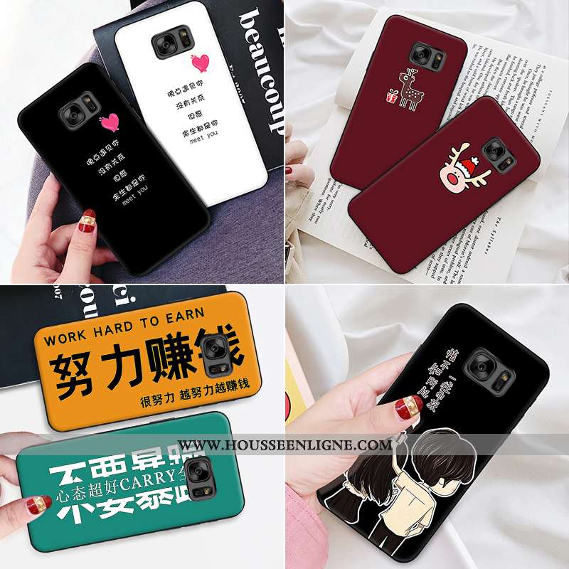 Étui Samsung Galaxy S7 Créatif Dessin Animé Téléphone Portable Vin Rouge Étoile Fluide Doux Personna