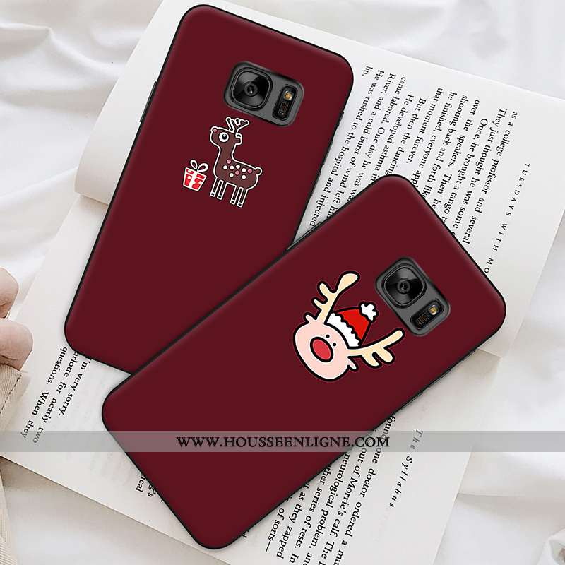 Étui Samsung Galaxy S7 Créatif Dessin Animé Téléphone Portable Vin Rouge Étoile Fluide Doux Personna