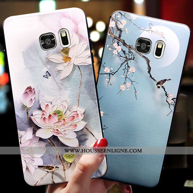 Étui Samsung Galaxy S7 Délavé En Daim Ornements Suspendus Créatif Support Étoile Téléphone Portable 
