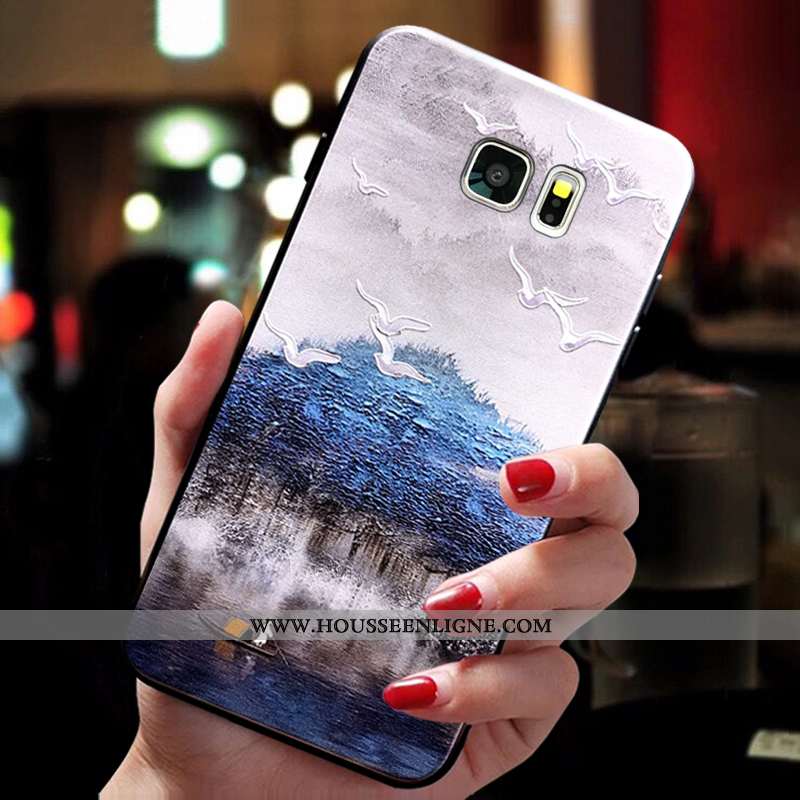 Étui Samsung Galaxy S7 Délavé En Daim Ornements Suspendus Créatif Support Étoile Téléphone Portable 