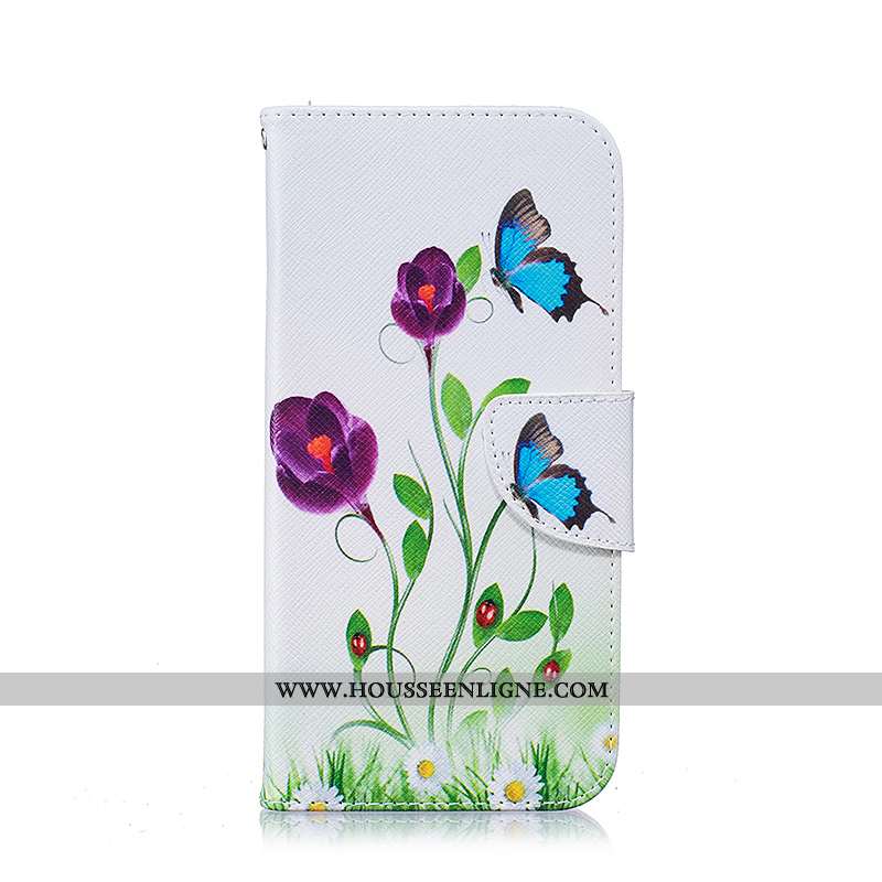 Étui Samsung Galaxy S7 Edge Dessin Animé Cuir Coque Blanc Téléphone Portable Housse Blanche
