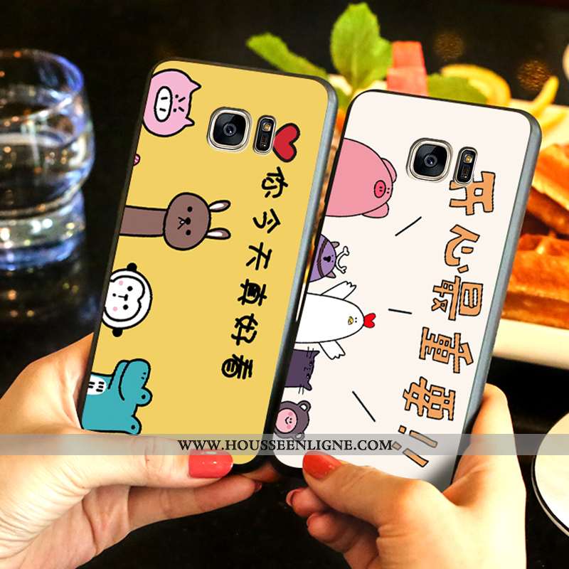 Étui Samsung Galaxy S7 Edge Fluide Doux Protection Téléphone Portable Étoile Jaune Dessin Animé