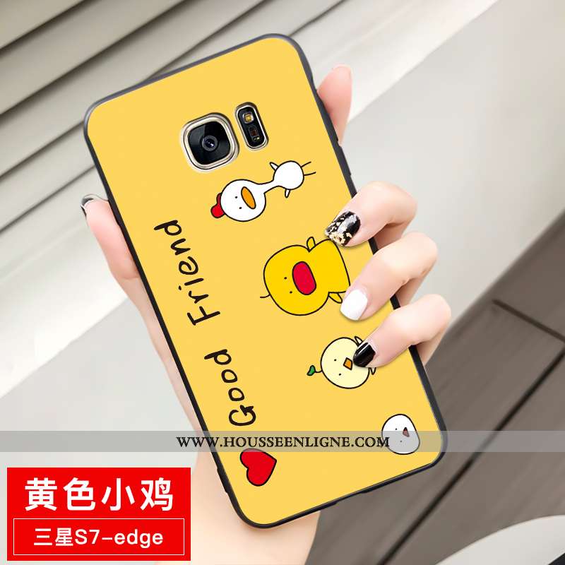 Étui Samsung Galaxy S7 Edge Fluide Doux Protection Téléphone Portable Étoile Jaune Dessin Animé