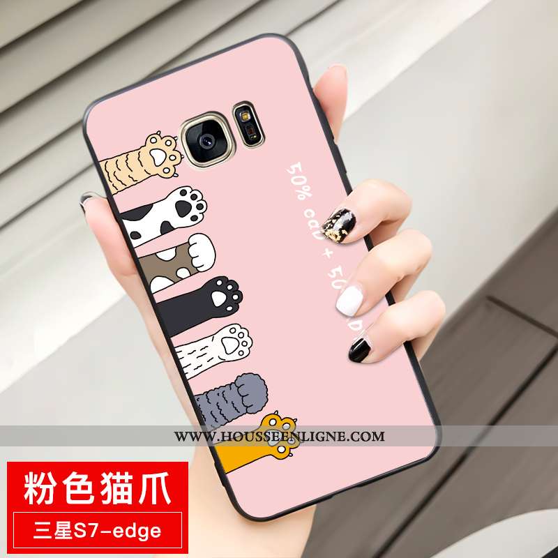 Étui Samsung Galaxy S7 Edge Fluide Doux Protection Téléphone Portable Étoile Jaune Dessin Animé