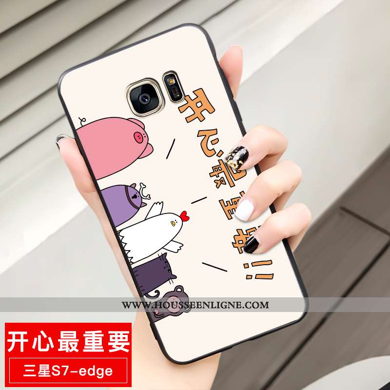 Étui Samsung Galaxy S7 Edge Fluide Doux Protection Téléphone Portable Étoile Jaune Dessin Animé