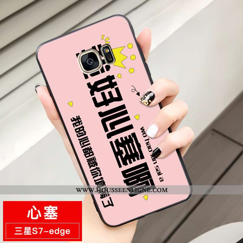 Étui Samsung Galaxy S7 Edge Fluide Doux Protection Téléphone Portable Étoile Jaune Dessin Animé