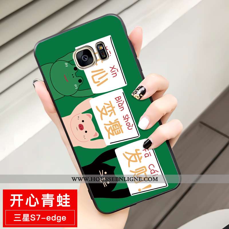Étui Samsung Galaxy S7 Edge Fluide Doux Protection Téléphone Portable Étoile Jaune Dessin Animé