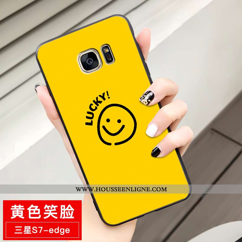 Étui Samsung Galaxy S7 Edge Fluide Doux Protection Téléphone Portable Étoile Jaune Dessin Animé