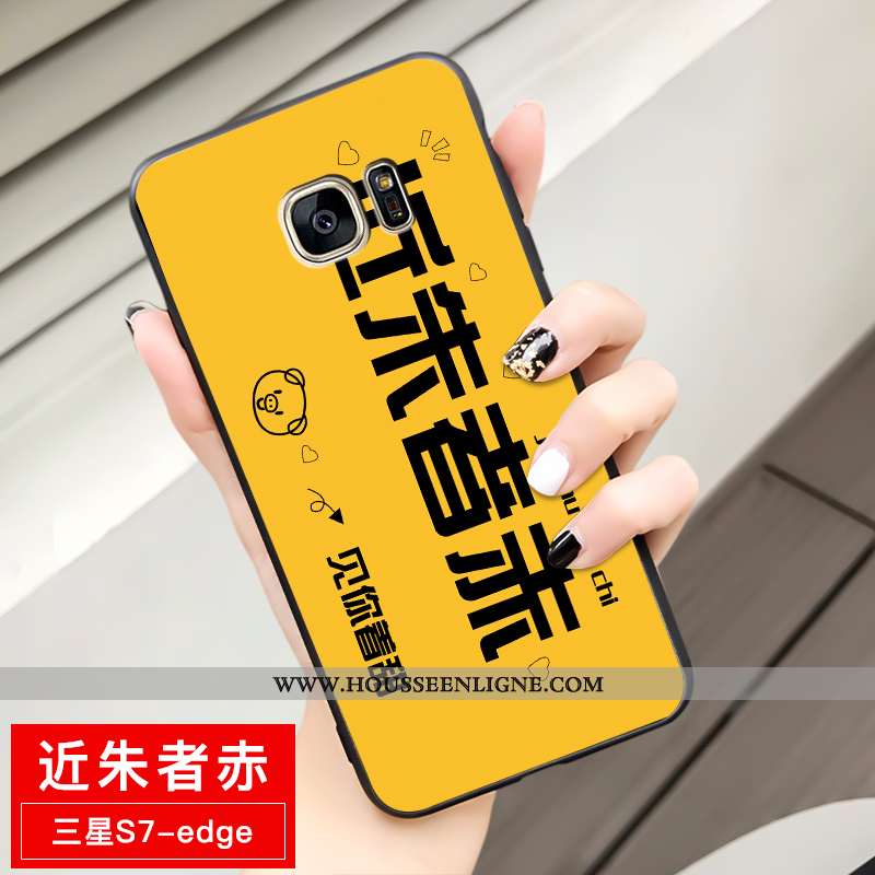 Étui Samsung Galaxy S7 Edge Fluide Doux Protection Téléphone Portable Étoile Jaune Dessin Animé