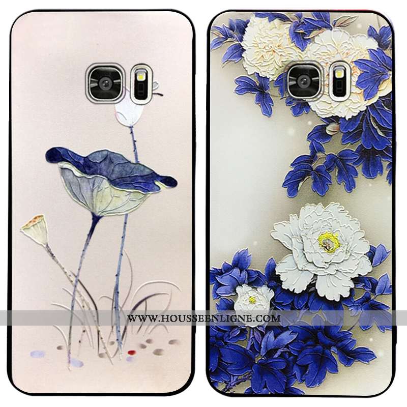 Étui Samsung Galaxy S7 Edge Ornements Suspendus Vintage Coque Téléphone Portable Silicone Fluide Dou