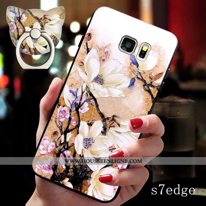 Étui Samsung Galaxy S7 Edge Ornements Suspendus Vintage Coque Téléphone Portable Silicone Fluide Dou