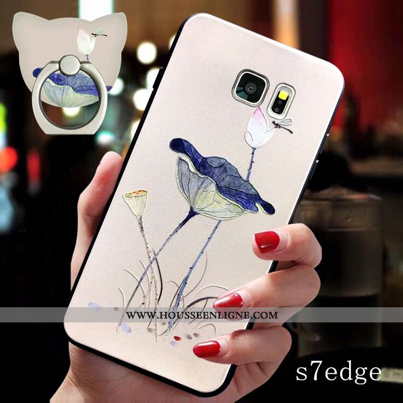 Étui Samsung Galaxy S7 Edge Ornements Suspendus Vintage Coque Téléphone Portable Silicone Fluide Dou