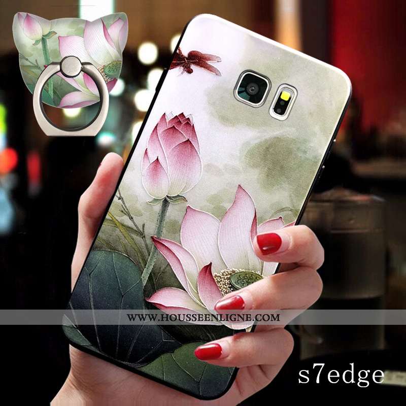 Étui Samsung Galaxy S7 Edge Ornements Suspendus Vintage Coque Téléphone Portable Silicone Fluide Dou