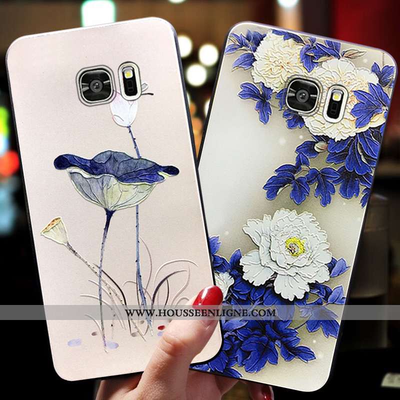 Étui Samsung Galaxy S7 Edge Ornements Suspendus Vintage Coque Téléphone Portable Silicone Fluide Dou