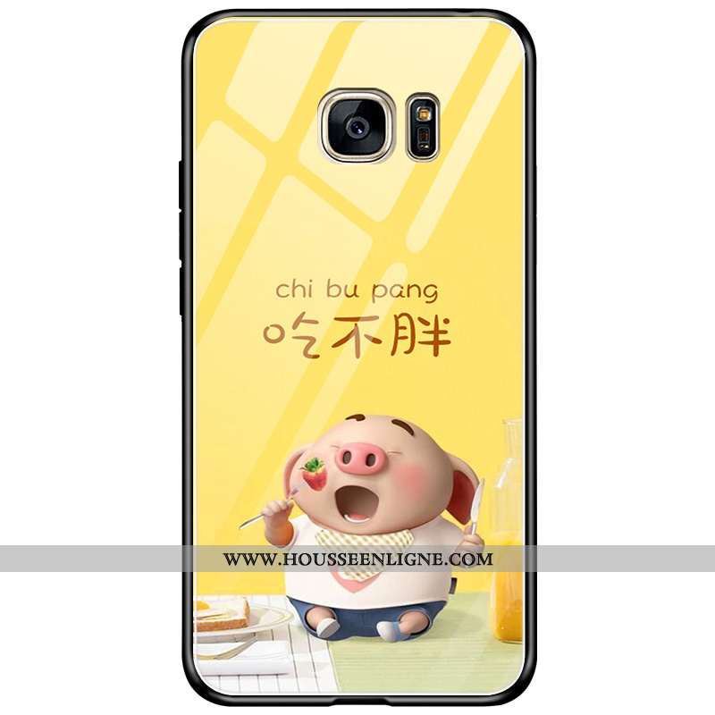 Étui Samsung Galaxy S7 Edge Protection Verre Téléphone Portable Tout Compris Simple Créatif Coque Ja