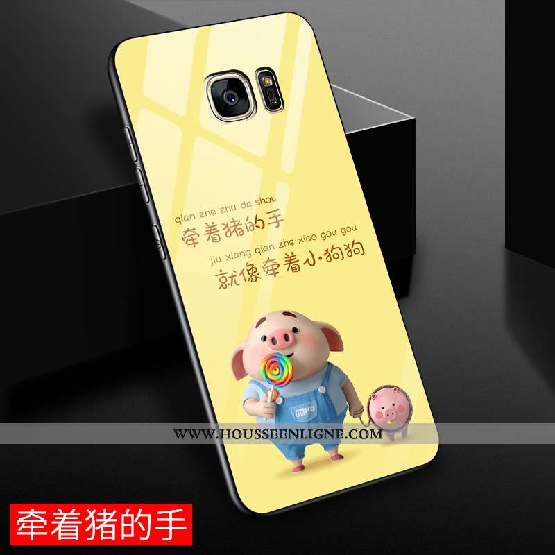 Étui Samsung Galaxy S7 Edge Protection Verre Téléphone Portable Tout Compris Simple Créatif Coque Ja