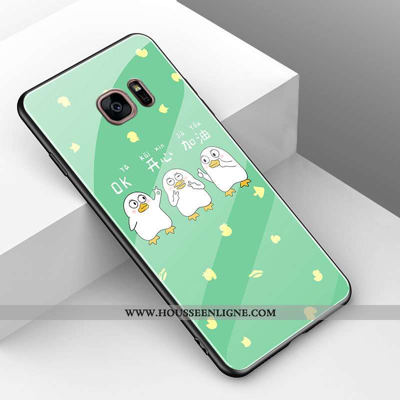 Étui Samsung Galaxy S7 Fluide Doux Protection Coque Nouveau Net Rouge Verre Jaune