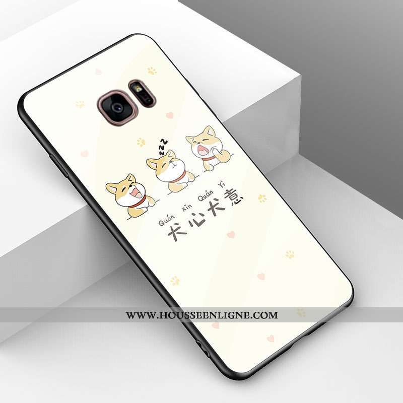 Étui Samsung Galaxy S7 Fluide Doux Protection Coque Nouveau Net Rouge Verre Jaune