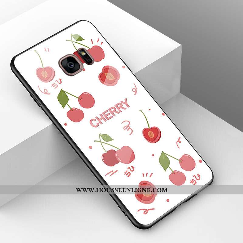 Étui Samsung Galaxy S7 Fluide Doux Protection Coque Nouveau Net Rouge Verre Jaune