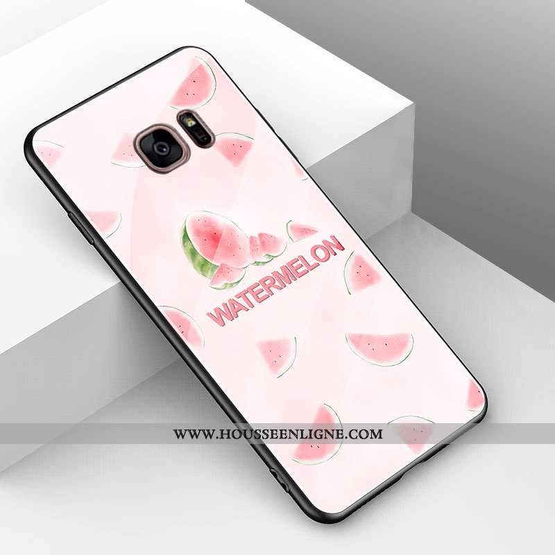 Étui Samsung Galaxy S7 Fluide Doux Protection Coque Nouveau Net Rouge Verre Jaune
