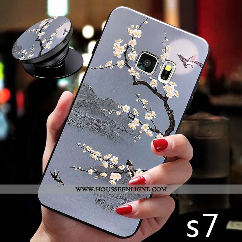 Étui Samsung Galaxy S7 Légère Fluide Doux Étoile Amoureux Ultra Incassable Gris