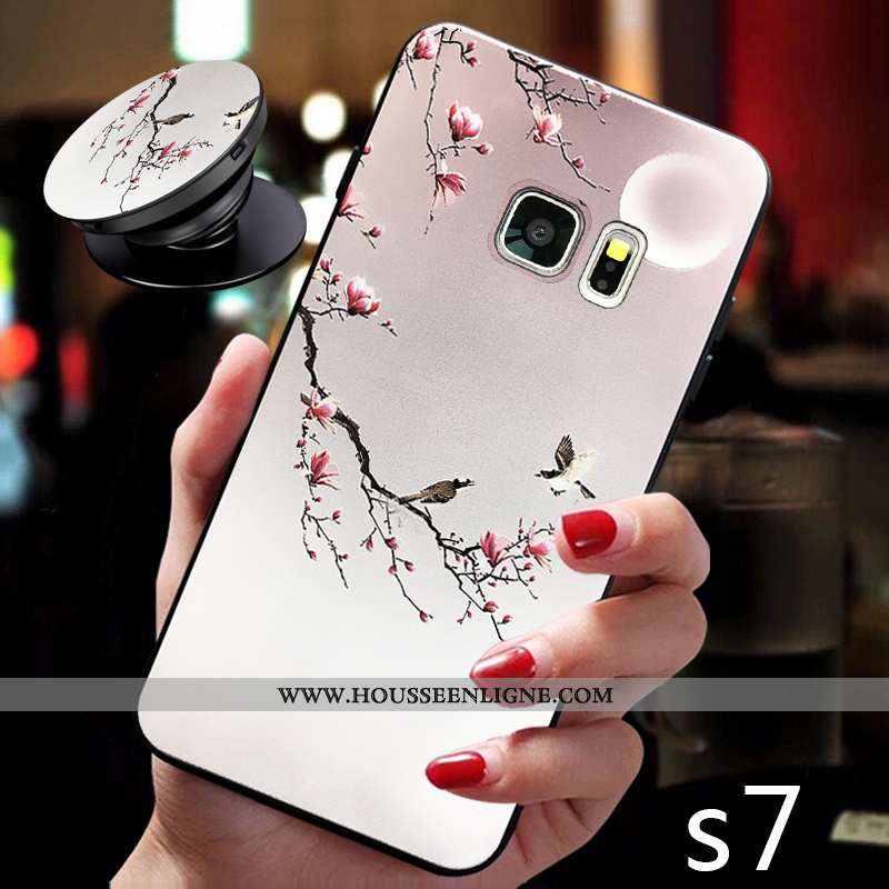 Étui Samsung Galaxy S7 Légère Fluide Doux Étoile Amoureux Ultra Incassable Gris