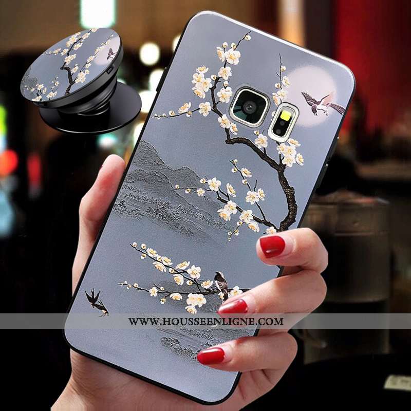 Étui Samsung Galaxy S7 Légère Fluide Doux Étoile Amoureux Ultra Incassable Gris