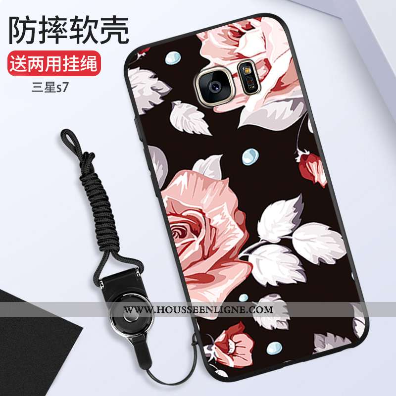 Étui Samsung Galaxy S7 Mode Ornements Suspendus Silicone Étoile Tout Compris Rose Téléphone Portable