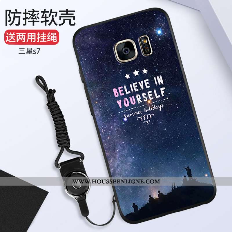 Étui Samsung Galaxy S7 Mode Ornements Suspendus Silicone Étoile Tout Compris Rose Téléphone Portable