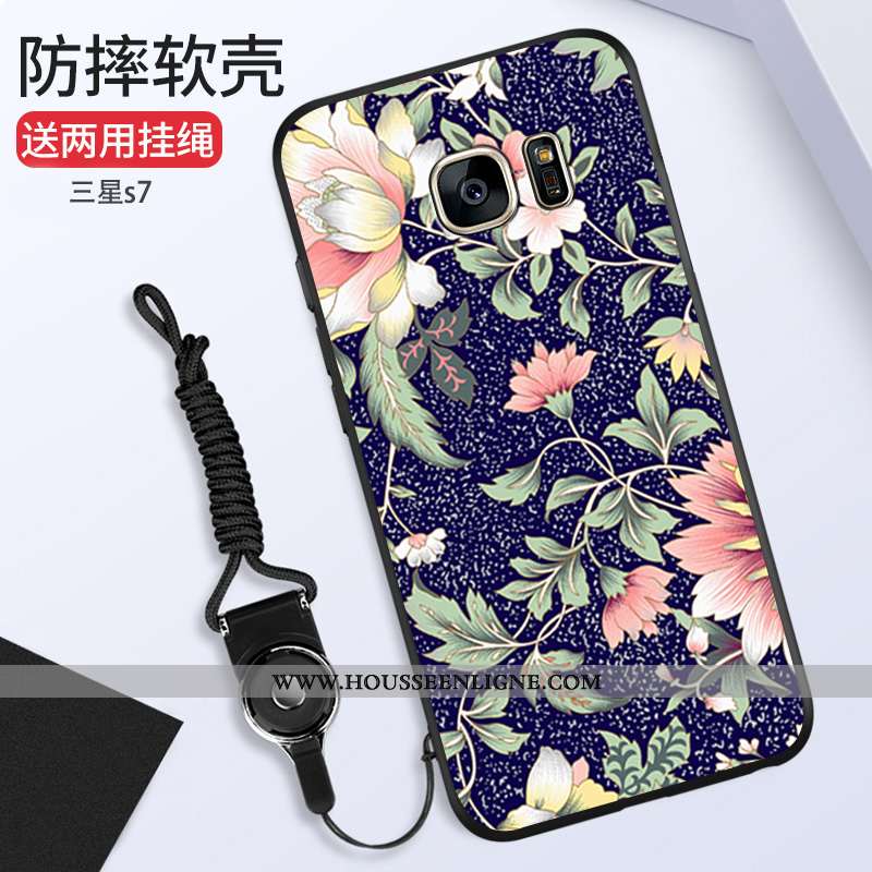 Étui Samsung Galaxy S7 Mode Ornements Suspendus Silicone Étoile Tout Compris Rose Téléphone Portable