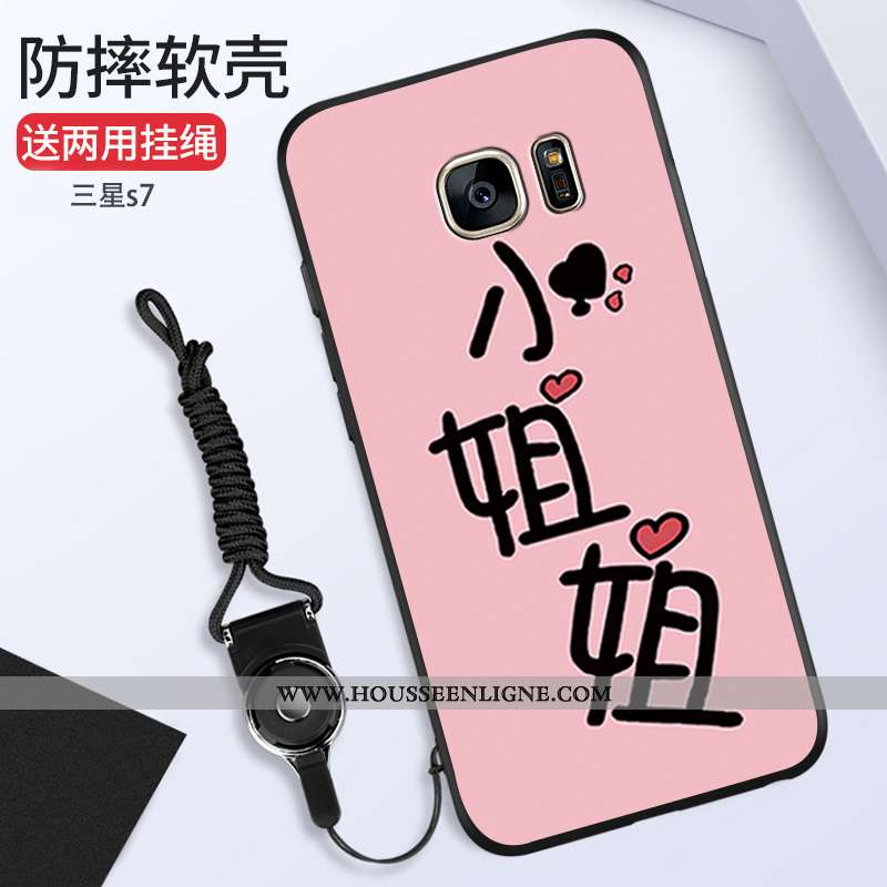 Étui Samsung Galaxy S7 Mode Ornements Suspendus Silicone Étoile Tout Compris Rose Téléphone Portable