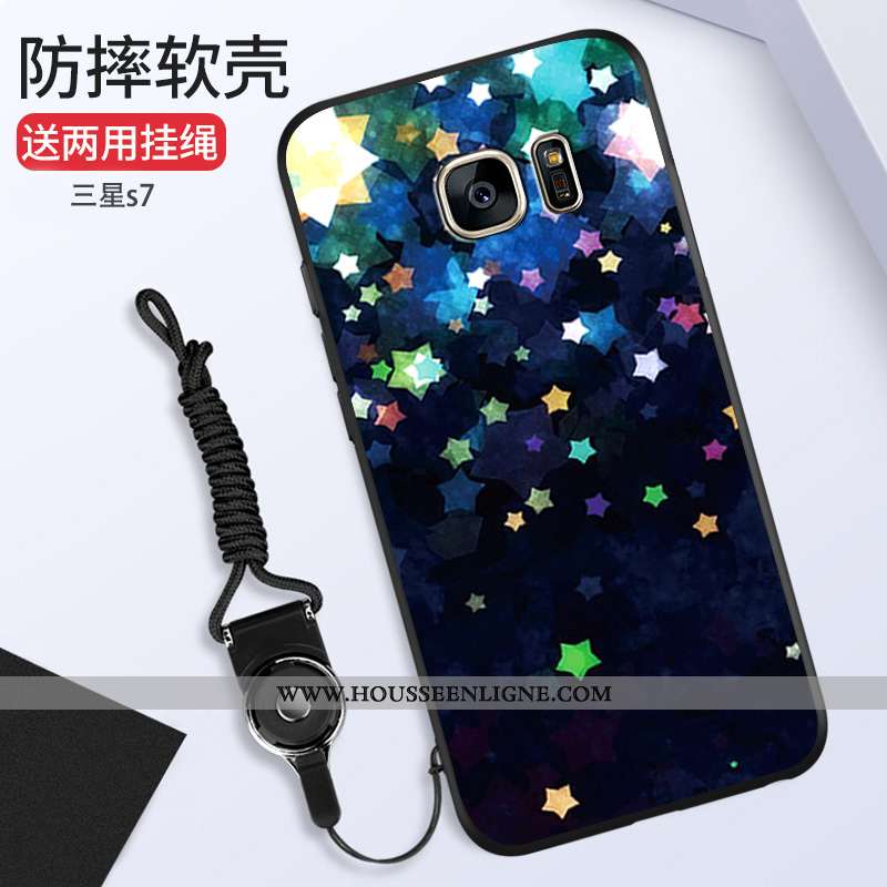 Étui Samsung Galaxy S7 Mode Ornements Suspendus Silicone Étoile Tout Compris Rose Téléphone Portable