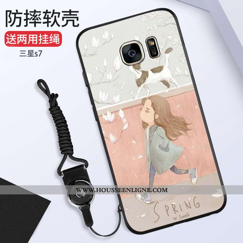 Étui Samsung Galaxy S7 Mode Ornements Suspendus Silicone Étoile Tout Compris Rose Téléphone Portable