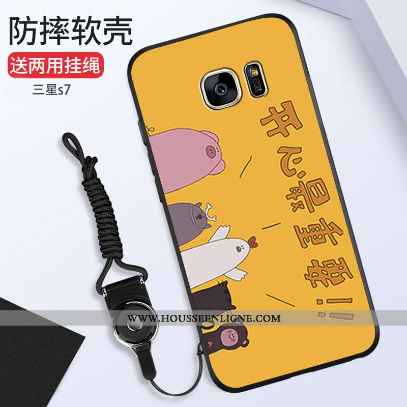 Étui Samsung Galaxy S7 Mode Ornements Suspendus Silicone Étoile Tout Compris Rose Téléphone Portable