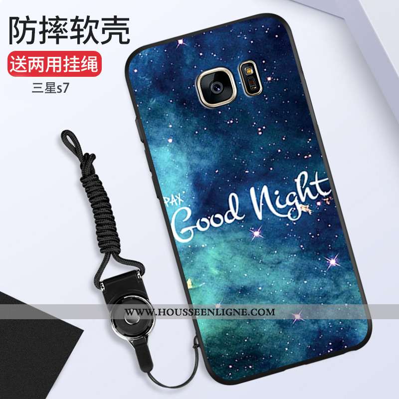 Étui Samsung Galaxy S7 Mode Ornements Suspendus Silicone Étoile Tout Compris Rose Téléphone Portable
