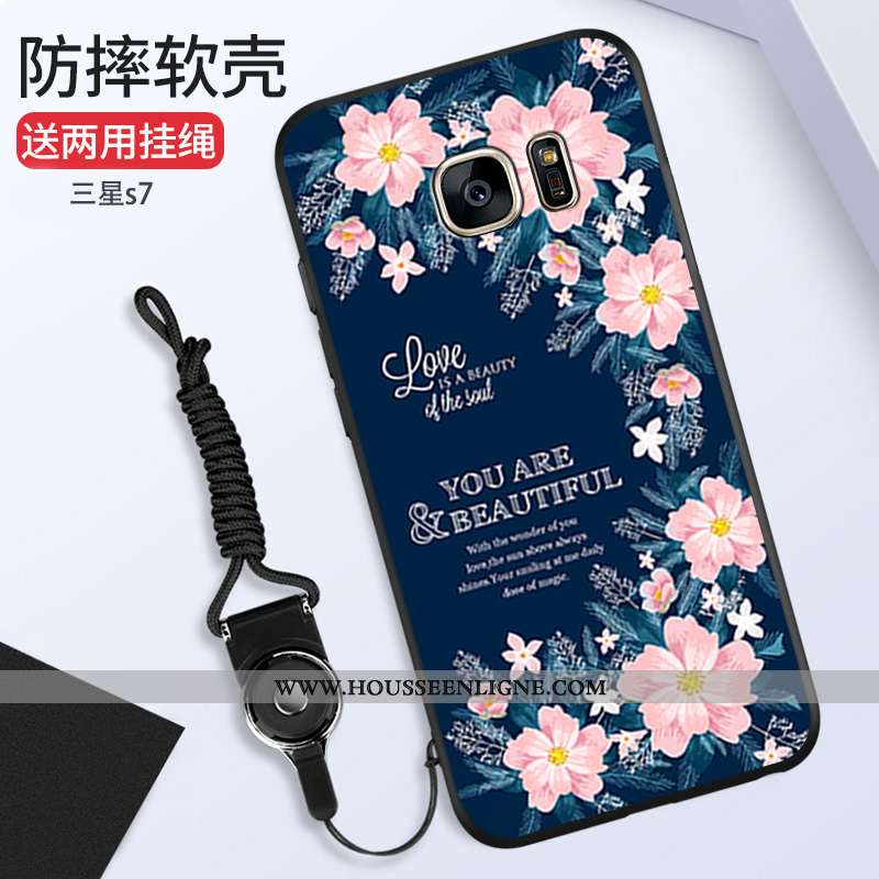 Étui Samsung Galaxy S7 Mode Ornements Suspendus Silicone Étoile Tout Compris Rose Téléphone Portable