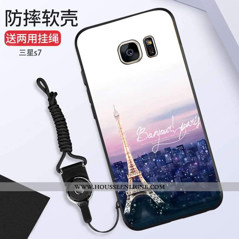 Étui Samsung Galaxy S7 Mode Ornements Suspendus Silicone Étoile Tout Compris Rose Téléphone Portable