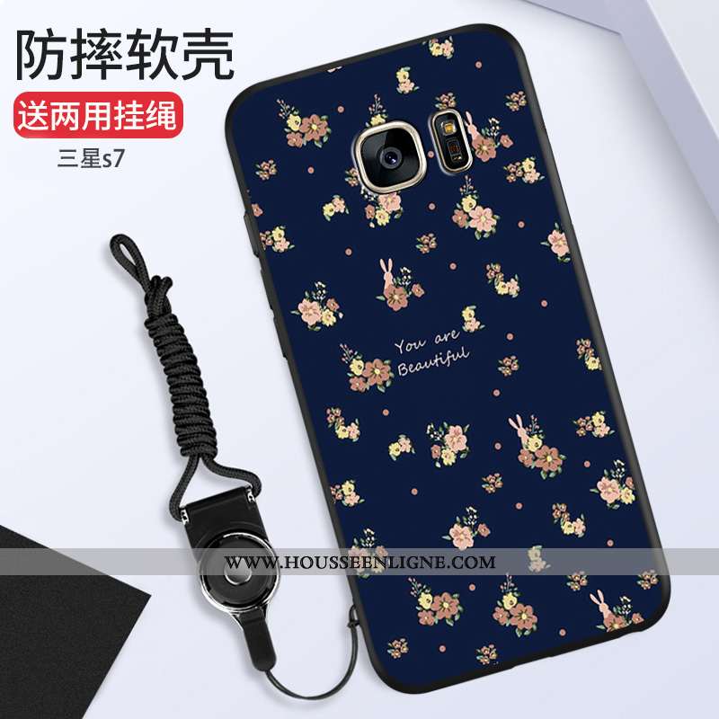 Étui Samsung Galaxy S7 Mode Ornements Suspendus Silicone Étoile Tout Compris Rose Téléphone Portable