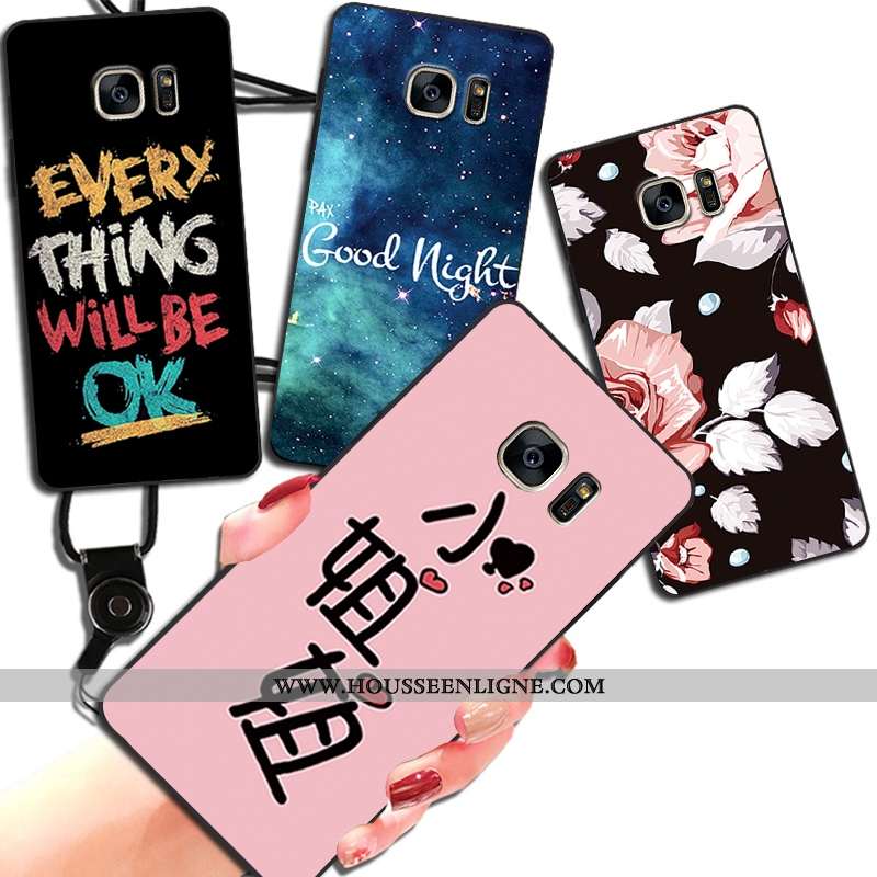 Étui Samsung Galaxy S7 Mode Ornements Suspendus Silicone Étoile Tout Compris Rose Téléphone Portable