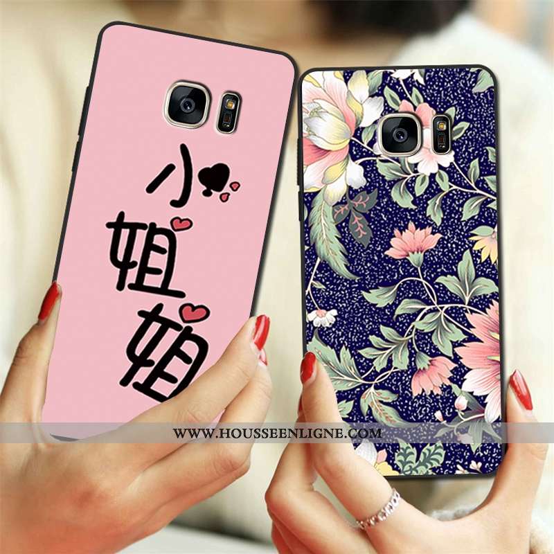 Étui Samsung Galaxy S7 Mode Ornements Suspendus Silicone Étoile Tout Compris Rose Téléphone Portable