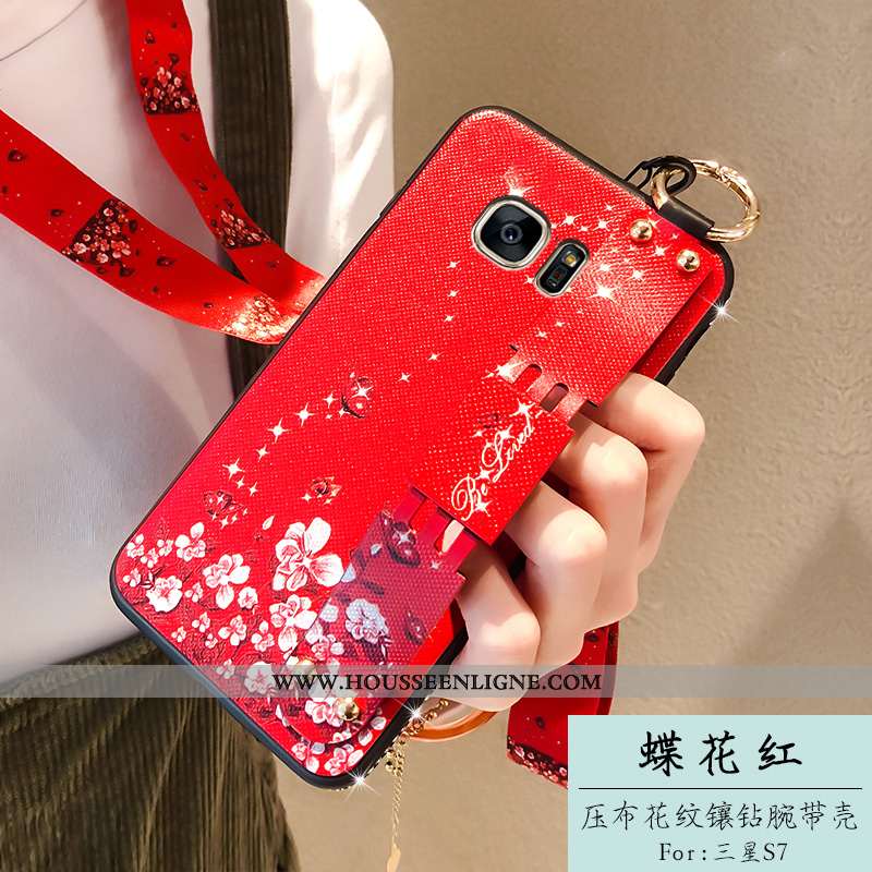 Étui Samsung Galaxy S7 Personnalité Créatif Fluide Doux Rouge Étoile Silicone Amoureux
