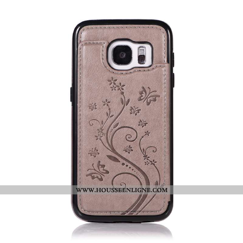 Étui Samsung Galaxy S7 Portefeuille Protection Support Tout Compris Rose Coque