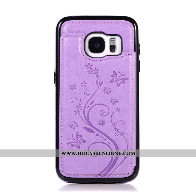 Étui Samsung Galaxy S7 Portefeuille Protection Support Tout Compris Rose Coque