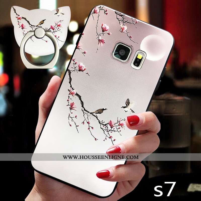Étui Samsung Galaxy S7 Silicone Tendance Incassable Coque Fluide Doux Étoile Gris