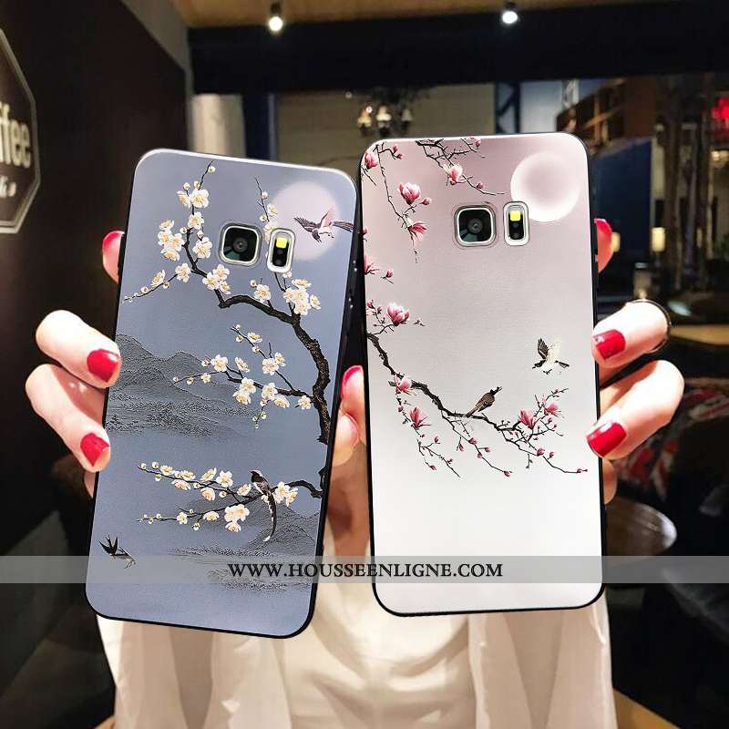 Étui Samsung Galaxy S7 Silicone Tendance Incassable Coque Fluide Doux Étoile Gris