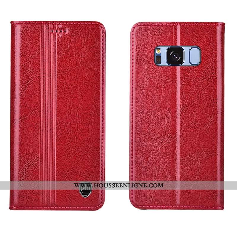 Étui Samsung Galaxy S8+ Cuir Véritable Cuir Coque Étoile Incassable Tout Compris Noir