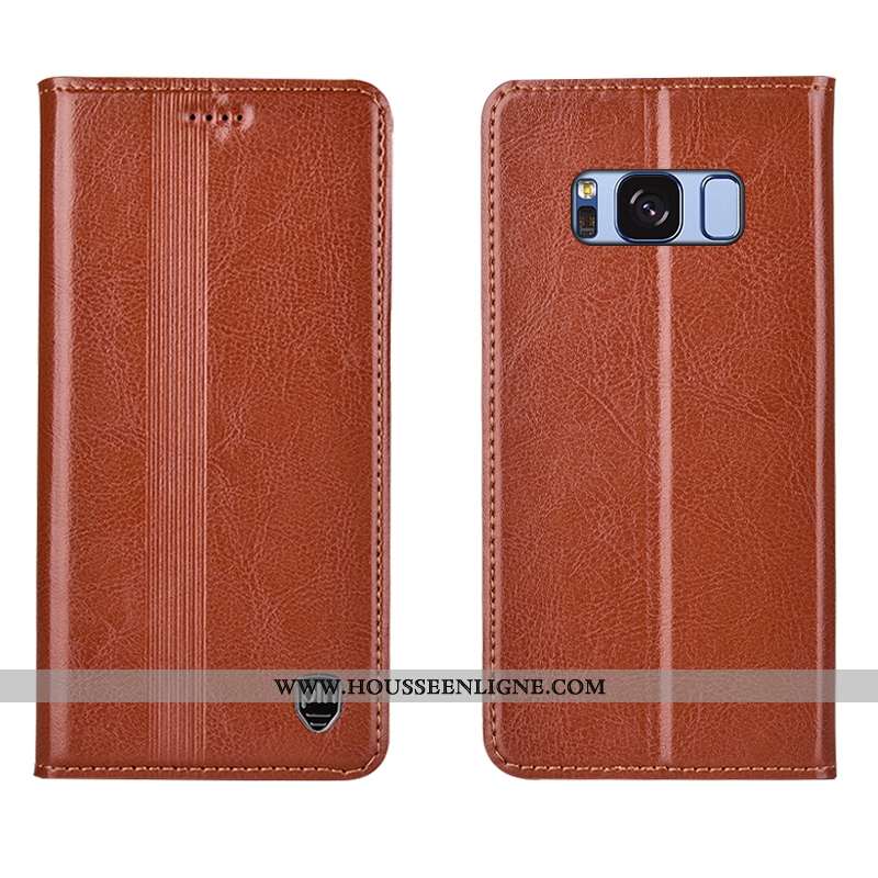 Étui Samsung Galaxy S8+ Cuir Véritable Cuir Coque Étoile Incassable Tout Compris Noir