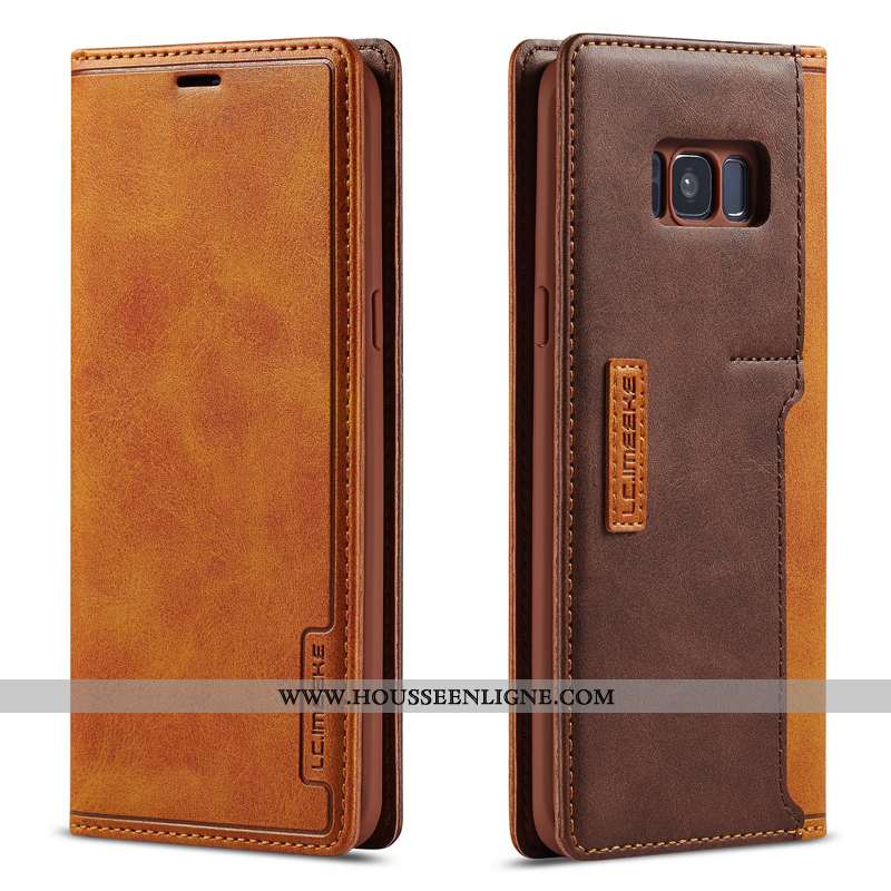 Étui Samsung Galaxy S8+ Cuir Véritable Housse Coque Membrane Bleu Marin Pu Tempérer Bleu Foncé